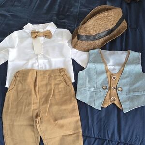 Stylish Kids Outfit with Hat and Bow Tie